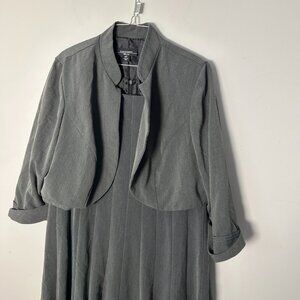 EUC R & M Richards Woman Suit Jacket & Dress Gray Knee Length 16 W 16W Womens